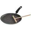 STONELINE Padella Crepes 25 cm, Stendipasta Distributore Impasti Legno, Crepiera Pancakes Tortilla, Padella Induzione, Rivestimento Antiaderente con Vere Particelle di Pietra, Tutti i Piani Cottura