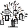 Wakects Cornice Albero Genealogico in Metallo con 6 Cornici Sospese, Decorazione da Parete, Cornici Foto 6,4 x 4,6 cm, Stile Moderno, Taglia Piccola