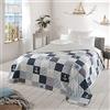 Delindo Lifestyle® copriletto matrimoniale MARINO, patchwork, blu, 220 x 240 cm