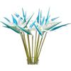 Rikyo Fiori artificiali 6 pezzi uccello del paradiso fiori permanenti, 58,4 cm, strelitzia tropicale imitazione pianta bouquet di fiori per ufficio, casa, feste, piante in vaso (bianco in blu)