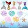 WiDream 15 pcs Decorazioni di Conchiglie Colorate in Resina, Ornamento a Coda di Sirena, Stelle Marine Artigianali, per Acquario Paesaggistico, Decorazione Della, Matrimonio, Collana Fai da Te