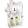HAOTIAN-X Mensola portaoggetti da bagno rimovibile bianca per cosmetici, in piedi, per casa, cassettiera, cucina, spezie, lavanderia, ufficio (3 piani)