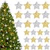 Kiiwah 24 Pezzi Glitter Stella di Pendenti per Decorazioni Albero di Natale, Piccola Stella Addobbi per Decorazioni Natalizie Ghirlande, Ornamenti da Appendere Natalizi per Camino, Finestre
