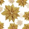 Chunyin 36 Pezzi Poinsettia di Natale Fiori Artificiali di Magnolia per Albero di Natale Fiori Finti Glitterati Natalizi con Clip Decorazioni per Ghirlanda Festa Capodanno, 3 Dimensioni (Oro)