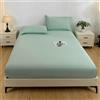 Stfery Lenzuola 200x150 Completo Lenzuola King Size in Cotone Lavato, Tinta Unita, Verde Acqua
