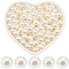 SOFPLATE 500 perline bianche da 8 mm in acrilico, perline rotonde sfuse con foro per artigianato, perline distanziali per la creazione di gioielli, collane fai da te, bracciali, orecchini, anelli