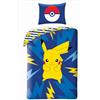 Halantex Set Letto Reversibile POKEMON PIKACHU ELETTRICO - Letto Singolo 2 Pezzi Copripiumino 140x200 cm e Federa 70x90cm - 100% Cotone Ökö-Tex Standard 100