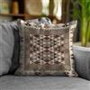 Floori Coppia Cuscini Arredo Jacquard Kilim Geometrici Quadrati 50x50 cm Sfoderabili Imbottiti Eleganti (Grigio Caldo)