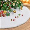 APKOL 90cm Tappeto Albero di Natale, Gonna Albero di Natale, Pelliccia Sintetica natale Bianco, Copri Base tappeto Sotto albero