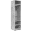 vidaXL Armadio Aperto Elegante Moderno Robusto Versatile Guardaroba con Asta Espositore Portaoggetti Grigio Cemento 50x50x200cm in Truciolato