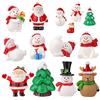 HOWAF 14Pcsi Miniature Decorazioni Natalizie Statuetta in Resina, Mini Natale Regalo Babbo Natale, Pupazzo di Neve Natalizi Oggettini Paesaggio Decorazione di Casa Bambole Fai da Te da Giardino