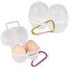 Lumeclat Set di 2 porta-uova per 2 uova, con 2 moschettoni (rosa rossa, oro),Contenitore per uova portauova,contenitore in plastica con manico,portatile,adatto per viaggi,frigorifero,outdoor e picnic