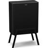 KLARSTEIN Yuma Pattumiera - 30L con Filtro Anti-Odore, Secchio Interno Rimovibile, Pulsante, Piedini Eleganti, Design Moderno, Nero