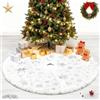 Inodiref 90cm Gonna Per Albero Di Natale Gonna Albero Di Natale Bianco Tappeto Albero Di natale Decorazione Fiocchi di Neve Argento Adatto per Feste di Natalizie Decorazione