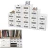 YRHome Set di 20 scatole impilabili - Cassettiera con finestra in carta kraft, scatola per scarpe e giocattoli per riporre accessori e accessori, 23,5 x 34,5 x 13,5 cm, colore bianco