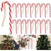 JOKILY 16 pezzi di bastoncini di zucchero, decorazioni per albero di Natale, appendino per albero di Natale, decorazioni per albero di Natale, bastoncini di zucchero rossi per albero di Natale