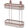 Inbagno Mensola Rettangolare Bagno In Acciaio Mocha - Doppio Ripiano - Doppio Fissaggio L 32 Cm - Linea Taki