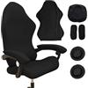 WIYETY Rivestimento universale per sedia da gioco con braccioli, schienale e coprisedile, con 1 paio di copriauricolari - Rivestimento di alta qualità per sedia da ufficio