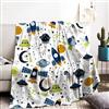 KXHHYB Coperta spazio Bambini 150 x 200 cm, forma razzo, per divano, razzo spaziale (A, 150 x 200 cm)