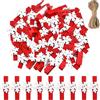 LUYANFX 50 Pezzi Mini Mollette Natalizie in Legno, Mollette di Natale, Clip di Legno di Natale, Albero di Natale Foto Clip Mollette Natalizie In Legno per Craft di Natale Appeso (A)