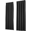 heimtexland®, 1 coppia di tende oscuranti termiche, con nastro per arricciare la tenda, modello 139, Poliestere, Nero , AxL 245 x 135 cm