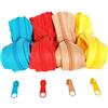 rumitpan Cerniera lampo continua da 5 mm, 12 m, in nylon, 4 colori, con 20 cursori e 30 terminali, cerniere a spirale, divisibile al metro, larghezza 3 cm, per vestiti, borse, bagagli, tende