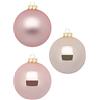Inge-glas Inge Glas - Palline di Natale da 10 cm, in scatola di cartone, 6 palline XL per albero di Natale grandi, in vetro (rosa perla, beige rosa)