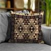 Floori Coppia Cuscini Arredo Jacquard Kilim Geometrici Quadrati 50x50 cm Sfoderabili Imbottiti Eleganti (Marrone)