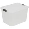 BranQ Home essential, Grande scatola portaoggetti resistente da 30 litri, con coperchio bloccato a clip, in plastica senza BPA, impilabile, ideale per garage e casa, 44,7 x 34 x 29,3 cm (lunghezza x