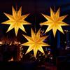 DAJASD Stelle Di Carta Da Appendere, 3PCS 9 Punte 45cm Decorazione Stella Di Carta Con Luci, Stell Di Natale Luminosa, Stell Luminosa, Per Natalé, Matrimoni, Feste(Bianco)