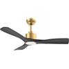 OFANTOP 132cm ventilatore da soffitto con motore DC e telecomando | silenzioso ventilatore da soffitto per interni ed esterni con illuminazione LED dimmerabile, oro nero