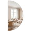 Marctani Specchio da parete semi-circolare senza cornice 60 x 30 cm - Specchio a mezzaluna per bagno, corridoio o camera da letto, vetro ad alta definizione con bordi lucidati, stile minimalista e