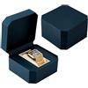 BENECREAT 2 Confezione Regalo per Orologi Singoli, Astuccio in Pelle PU da 12x12x7,4 cm con Cuscinetto Rimovibile all'interno per Uomo e Donna, Blu Scuro