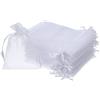 YFZYT Sacchetti in Organza Multicolore Filato, Pacchetti di Gioielli Festival Party, Bustine di Cosmetici e Sacchetti Presenti, Coulisse Sacchetti Regalo - 100 pezzi, 25x35 cm, Bianca