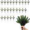 DINGFENG 24 rami di abete artificiali, mini rami di pino per decorazioni natalizie, corona di avvento fai da te, ghirlanda, confezione regalo - Realistico e resistente agli agenti atmosferici