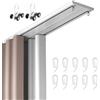Generic Binario per Tende A Soffitto Doppio in Alluminio Silenzioso, Binario Tende Parete con Carrucola E Gancio，Binario per Tende Nascosto per Impieghi Gravosi Adatto per Soggiorno(White,250cm(98.4in))