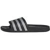 adidas Donna Adilette Aqua Slides Sandal, core black/silver met./silver met., 37 EU