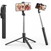 JAPORIA Treppiede Smartphone 170cm, Selfie Stick Estensibile con Telecomando Bluetooth, Bastone Selfie Treppiede Portatile, per Compatibile con iPhone/Samsung/GoPro/Camera - Nero
