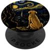 StarryAx1 Cane Notte Stellata Van Gogh Luna Arte Mamma Papà Miao PopSockets PopGrip Adesivo