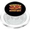 Gamer Vintage Slot Machine Lover Sarcast I vincitori del detto divertente non lasciano mai il tema del casinò PopSockets PopGrip per MagSafe