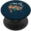 Visit all 50 United States travel Groovy L'ho fatto, Visita tutti i 50 Stati USA Mappa, Missione compiuta PopSockets PopGrip Adesivo