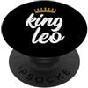 Leo Zodiac Star Sign Horoscope Design con corona e segno zodiacale del re Leone PopSockets PopGrip Adesivo