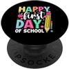 Happy First Day Of School Teacher Gift C Buon primo giorno di scuola PopSockets PopGrip Adesivo