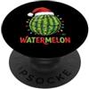 Festive Fruit Fun Cappello di Babbo Natale con luci di anguria PopSockets PopGrip Adesivo