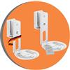 PureMounts supporto per diffusori per Sonos Era 100 set di 2, supporto a parete per diffusori con gestione dei cavi, orientabile di +/-45°, inclinabile di 0/-18°, capacità di carico di 3 kg, bianco