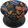 MericaLife Dogs Bulldog francese, cane Frenchie, bandiera USA, occhiali arte americana PopSockets PopGrip Adesivo