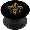 Club Fleur-De-Lys Elegante emblema araldico Fleur-de-Lys con pergamene ornate PopSockets PopGrip Adesivo