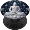Buddha Designs by Kajiro Buddha invernale fiore di loto - fiocchi di neve - buddismo buddista PopSockets PopGrip Adesivo
