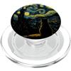StarryAx1 Black Cat Starry Night Van Gogh Moon Art Mom Dad Meow PopSockets PopGrip per MagSafe