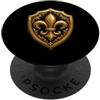 Club Fleur-De-Lys Araldico schermato Fleur-De-Lys con pergamene ornate PopSockets PopGrip Adesivo